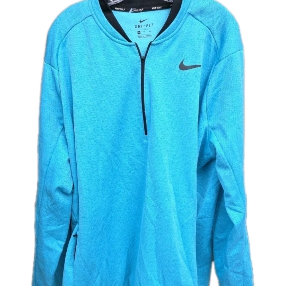 Nike Dri-FIT Zip Pullover - Aqua Blue